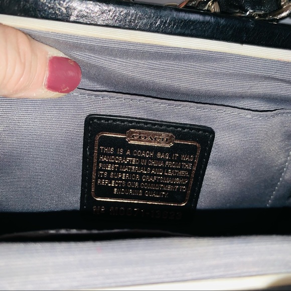 Womans Black Gray Coach small purse shoulder bag. - Picture 11 of 12
